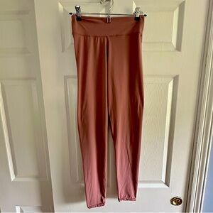 Mauve Pink High Waist Athleisure Leggings One Size Fits Most Flaw